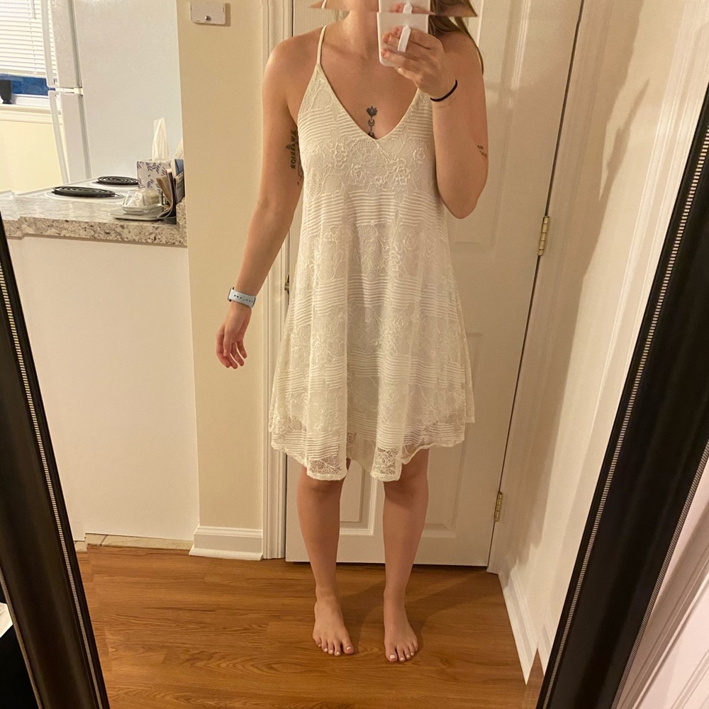 White shift dress